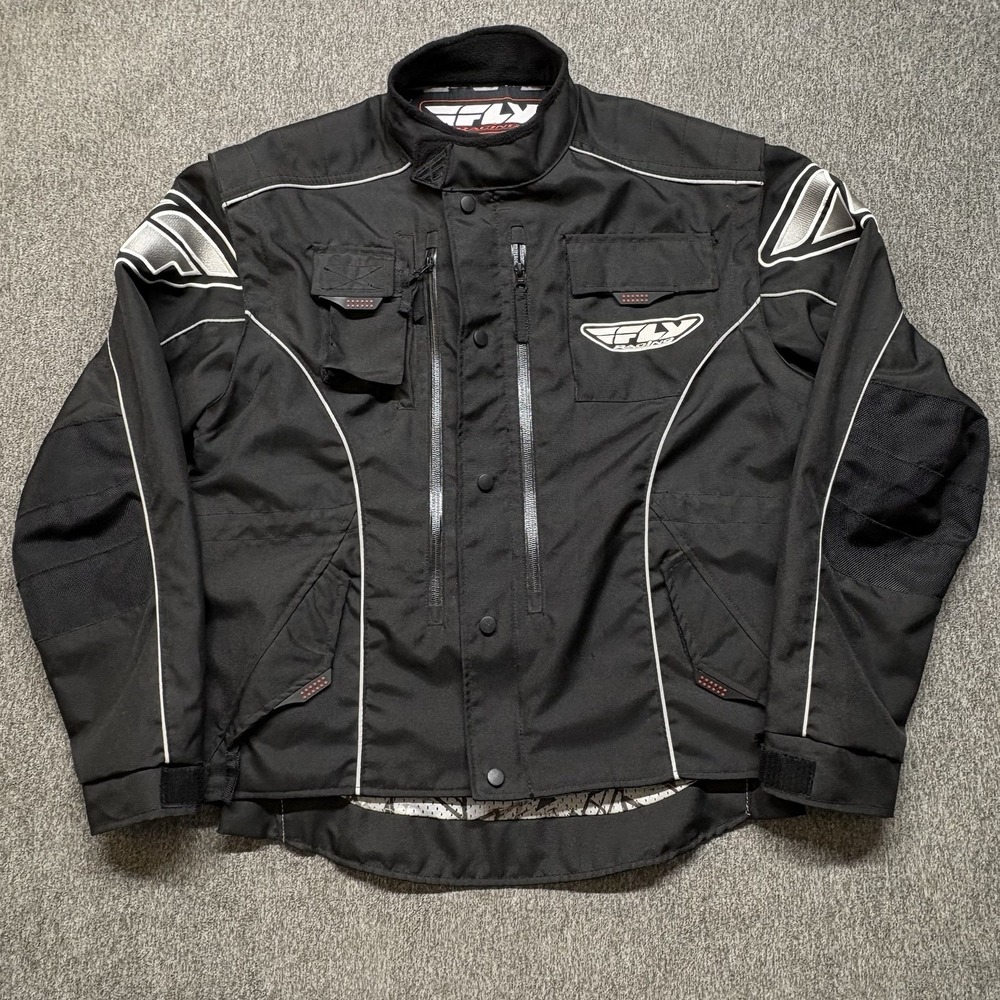 Fly Racing Enduro Motorcycle Jacket Convertible Vest Mens L Vented Reflect Black